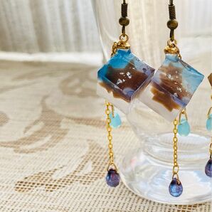 涼しげ 夏の和菓子のピアス ハンドメイド