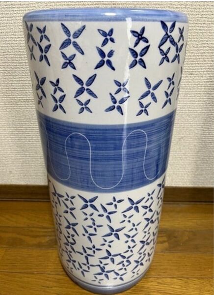 傘立て 陶器 ブルー インテリア