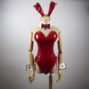  costume play clothes Halloween costume Leotard PU compound leather Bunny fancy dress The Idol Master series have . river summer leaf bunny girl rabbit girl set 