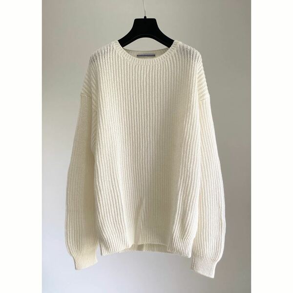 Cristaseya Paper Sweater 2yarn col.White size.L クリスタセヤ 和紙ニット