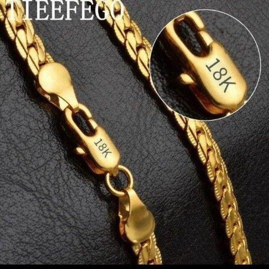 【18K刻印入り】喜平チェーン ゴールド ネックレス 長さ50cm 18K金張り