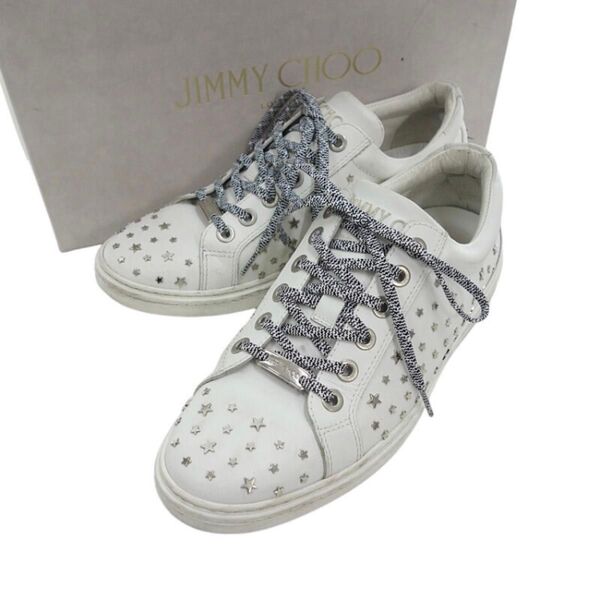 美品 JIMMY CHOO ジミーチュウ スニーカー スタッズ ホワイト 白