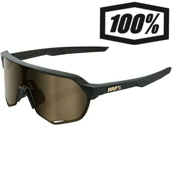 100% S2 マットブラック / ゴールドミラー ワンハンドレッド サングラス