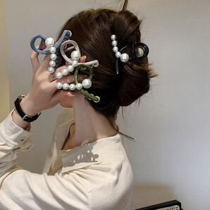 復活 パール ヘアクリップ ヘアアクセサリー 結婚式 髪飾り バンスクリップ