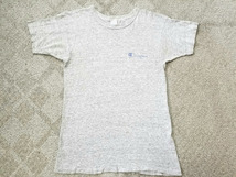 80s USA製 champion チャンピオン ロゴプリント Tシャツ 杢グレー ジュニア XL 18 － 20 実寸 M 程度 80年代 アメリカ製 ビンテージ_画像2