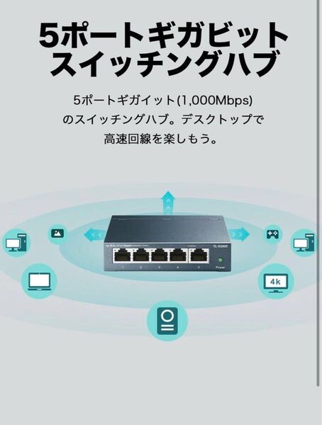 Amazon限定TP-Link5ポートスイッチングハブ 10/100/1000Mbpsギガビット金属筺体TL-SG605