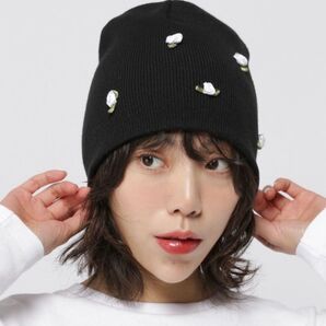 新品 未使用 3.3 Field Trip/ローズパーツビーニー ブラック フリー