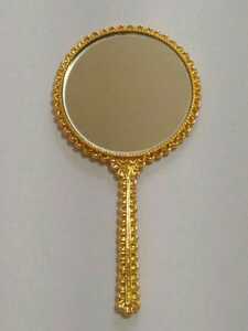  small hand-mirror hand mirror ....* portable . gold color Gold color feeling of luxury condition is well still sufficiently possible to use. cat pohs anonymity delivery 