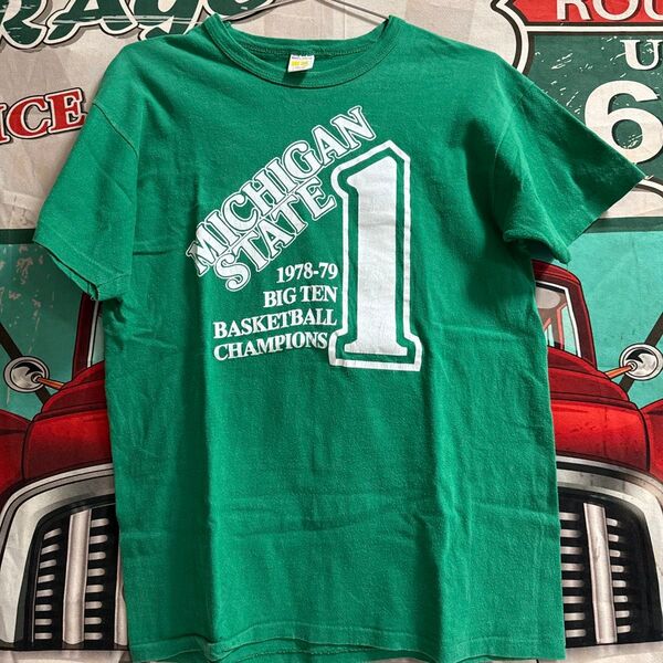 ミシガン州立大学 バスケットボール チャンピオンTシャツ 1978-79 金タグ レア 人気カラー Russell ラッセル