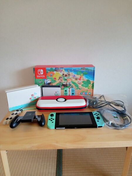 【中古品】Nintendo Switch あつまれ どうぶつの森セット+SDカード+ケース ソフトなし