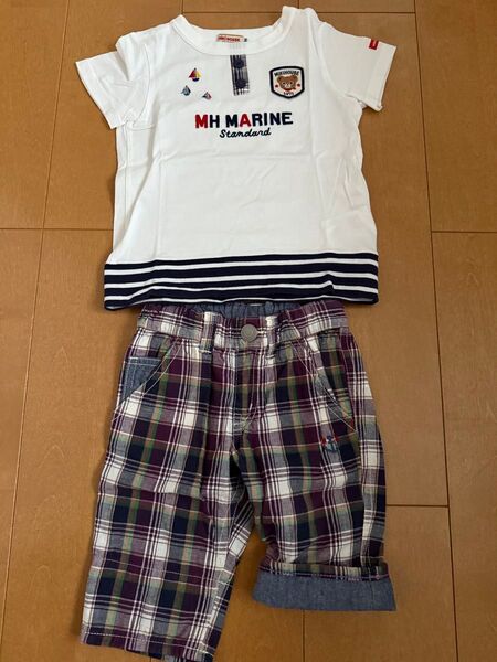 ミキハウス プッチー 半袖Tシャツ ハーフパンツ 上下セット 100cm