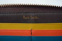 ポールスミス　Paul smith　ラウンドジップ　長財布　ストライプステッチ_画像8