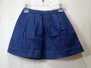 * Bonpoint /Bonpoint 100cm* trapezoid skirt / Denim / waist rear part rubber / rear fastener s1812