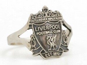 ビンテージ シルバー製 LIVERPOOL FOOTBALL CLUB クレスト エンブレム リング イングランド リバプール LFC ロゴ 欧州 英国 サッカー 指輪