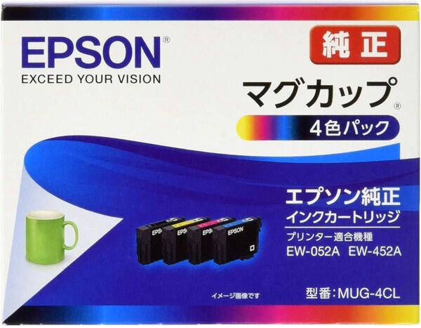 【新品/未使用】 EPSON (エプソン) インクカートリッジ マグカップ 4色パック MUG-4CL EW-452A/052A