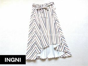 INGNI wing sash attaching multi stripe pattern ire Hem / skirt 