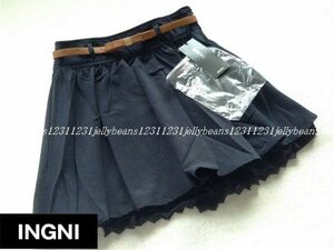 INGNI wing belt attaching hem race culotte skirt navy blue 