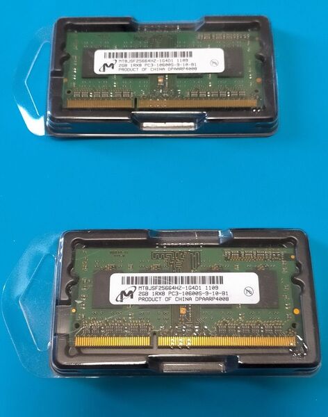 ノートpcメモリー PC3-10600S 中古 2GB2枚