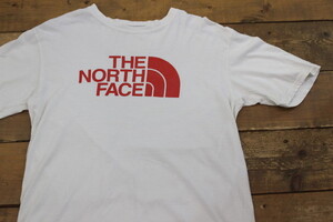 THE NORTH FACE ロゴプリント Tシャツ 白 ホワイト/レッド S/P(日本サイズL相当)ノースフェイス