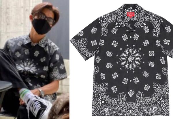 Black XL 国内正規品 キムタク着 木村拓哉着 21SS Supreme Bandana Silk S/S Shirt