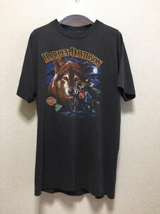 80's ヴィンテージ HARLEY DAVIDSON Tシャツ 半袖Tシャツ ハーレーダビッドソン /バイク グレー