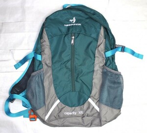 04 00696 * NEEKFOX light weight pa Cub ru high King backpack 30L travel high King Day Pack men's lady's green / gray [USED goods ]