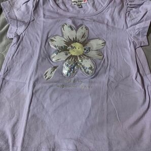 any FAM エニィファム キッズ 半袖Tシャツ 花柄 スパンコール 110cm