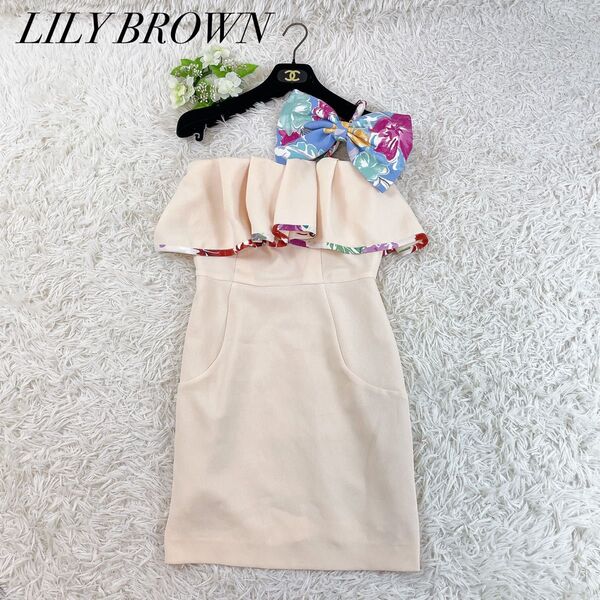 極美品 LILY BROWN リリーブラウン キャミソールワンピース リボン