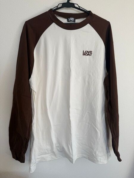 LOVE BOAT 長袖Tシャツ ラグラン ホワイト/ブラウン