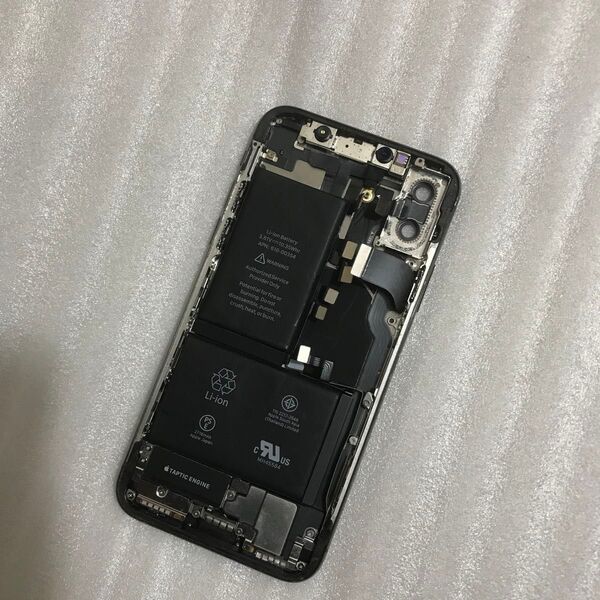 ★Apple純正★iPhoneX★バックパネル★ハウジング★インカメラ バッテリー付★ジャンク★スペースグレー★①