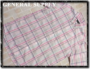 ★GENERAL SUPPLY　ジェネラルサプライ　ラメ入りチェック半袖シャツ★