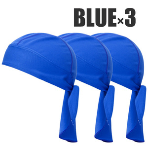  blue 3 pieces set speed . mesh material bandana cap inner cap inner cap plain hat exia