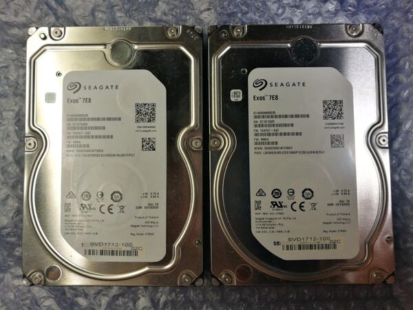 SEAGATE Exos 7E8 4TB HDD ST4000NM0035 AVコマンド対応 2台セット