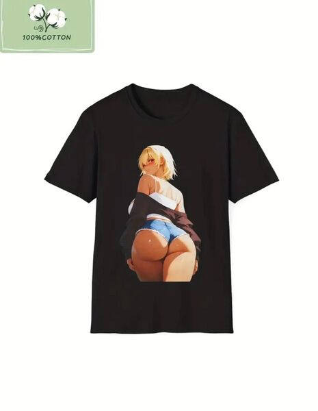 マンガ ワイフ グラフィックTシャツ - 230g コットン ブラック