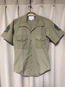 USED 2000s EREIGHTON USMC OFFICER UTILITY SHIRT 14 2/1 used army mono 2000 year manufacture the US armed forces off .sa- shirt S size military free shipping 