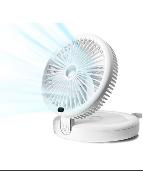 サーキュレーター 扇風機 DCモーター 静音 強力送風 5000mA大容量 折りたたみ式 LEDライト機能付き