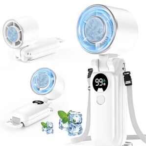 【2025年モデル】ハンディフアン 冷却プレート付き 携帯扇風機 ハンディ扇風機 瞬間冷却 160°折り畳み 100段階風量調節