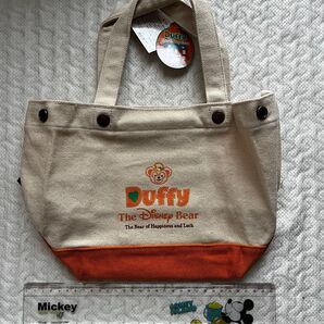 ダッフィー ミニトートバッグ ベージュ×オレンジ ディズニー キャンパス 未使用
