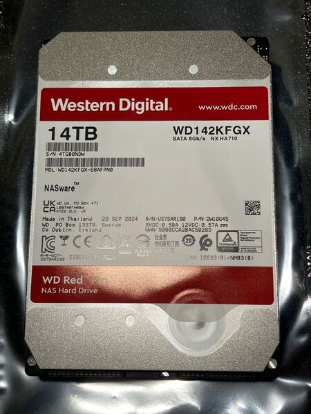 2024年製 WD 14TB Red Pro NAS HDD ハードディスク 3.5インチ SATA