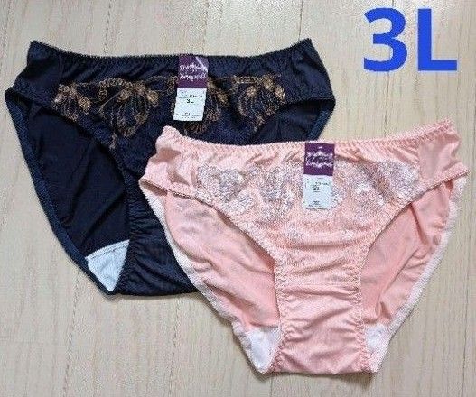 3L★フロント刺繍ウイング対応サニタリーショーツ★2枚セット★昼用★新品