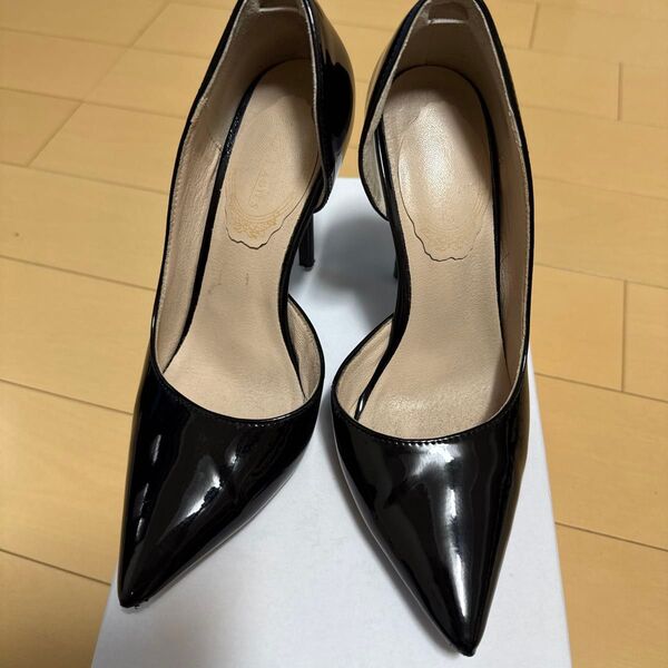 パンプス 黒 ブラック ハイヒール ピンヒール ヒール 35 22.5
