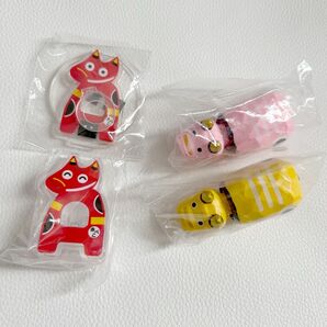 赤べこバリケード(ペンスタンド通常・スタンドクリップにこにこ) 木彫りのべこマスコットフィギュア(桃べこ・黄べこ) ガチャ