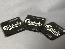 送料無料 レア 非売品 Carlsberg カールスバーグ ラバーコースター　3枚セット　ノベルティ　ビールグッズ_画像1