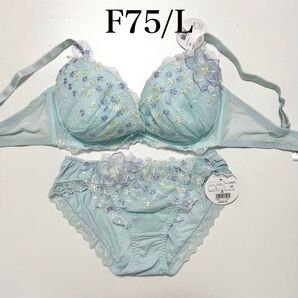 【F75/L】定価4950円【ブロッサムダーリン】ブラジャー&ショーツ 上下セット リリアージュココ 下着