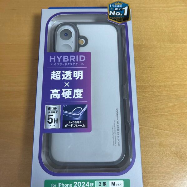 PMCA24AHVCFCGY iPhone 16 グレーハイブリッド ケース衝撃吸収 カメラレンズ保護設計 未使用