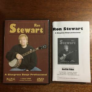  banjo .. import DVD Ron Stewart-A Bluegrass Banjo Professional / 2004 AcuTab Video / blue glass 