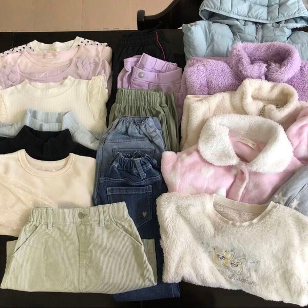 20点 まとめ売り 子ども服 120 秋冬 子供服 トップス ボトムス アウター 女の子 キッズ