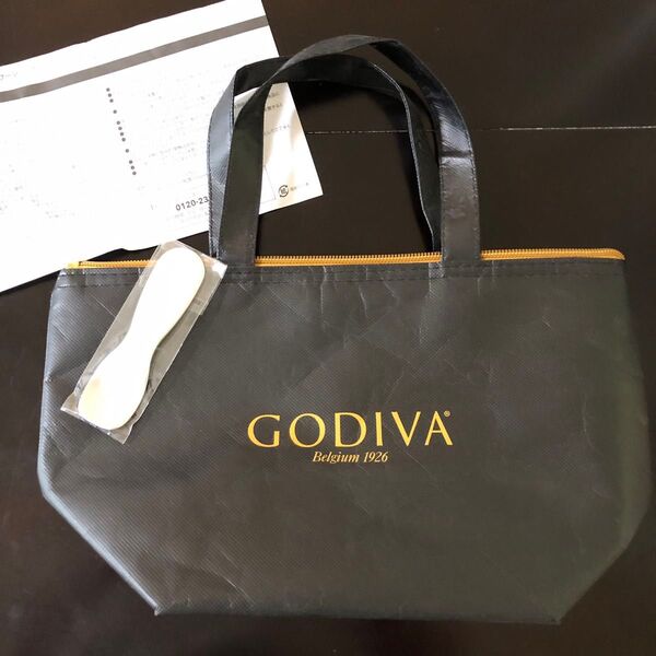 GODIVA ゴディバ 保冷バッグ トートバッグ ブラック アイスクリームスプーン まとめ売り