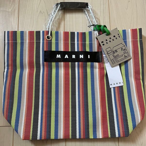 マルニトートバッグ マルニ MARNI メッシュトートバッグ ストライプトートバッグ