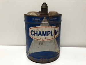 最終再値下げ!! 【 ヴィンテージ オイル缶 】アメリカ買付 / CHAMPLIN / チャンプリン / OIL缶 MOTOR OIL / OIL CAN ガレージ 9